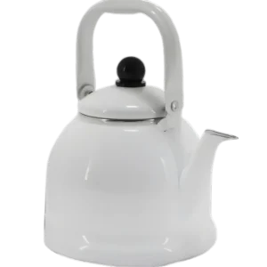 Chaleira de Cerâmica Vintage Revestida Branca – 1,7L