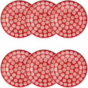 Conjunto Com 6 Pratos Fundos Oxford Floreal Renda - 23cm