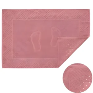Jogo Kit C/ 2 Tapetes de Banheiro Pés Felpudo Teka 100% Algodão - 46x70cm - Rosa