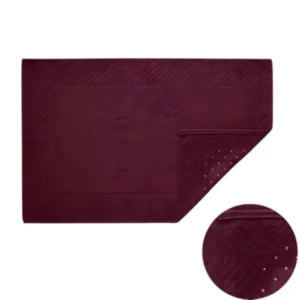 Jogo Kit C/ 2 Tapetes de Banheiro Pés Felpudo Teka 100% Algodão - 46x70cm - Vinho