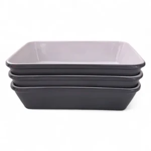 Travessa Refrataria para Forno Oxford Cool Grey - 22x15x5 1 Litro - 02 Peças