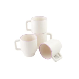 Jogo de 4 Canecas Elo Empilhável Oxford Lantaninha - 400ML