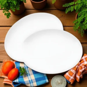 Travessa Loop de Porcelana Oxford - Oval 34x25cm - 3 Peças