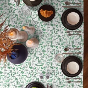 Toalha de Mesa Teka Ellegance Quadrado Algodão - 4 Lugares - Ramos