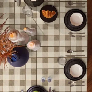 Toalha de Mesa Teka Ellegance Quadrado Algodão - 4 Lugares - Xadrez