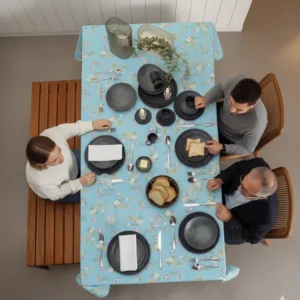 Toalha de Mesa Teka Ellegance Quadrado Algodão - 4 Lugares - Alegria