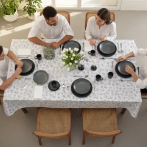 Toalha de Mesa Teka Ellegance Quadrado Algodão - 4 Lugares - Borboletas