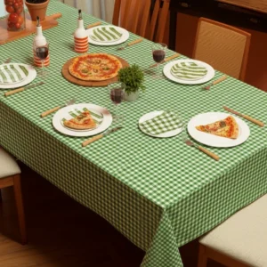 Toalha de Mesa Xadrez Italiana Teka Italianinha - 4 Lugares - Verde
