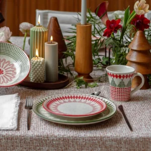 Jogo de 03 Pratos de Sobremesa Natalino Oxford 20CM