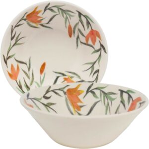 Jogo de Tigelas Bowl e Flat Oxford de 4 Peças - Lírios