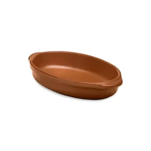 Jogo de 03 Travessas Cerâmica para Servir ou Forno de Barro - Oval 24,5cm 650ML