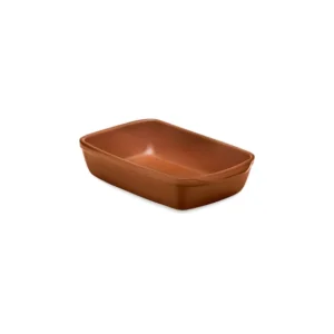 Jogo de 03 Travessas Cerâmica para Servir ou Forno de Barro - Retangular 24,5cm 635ML